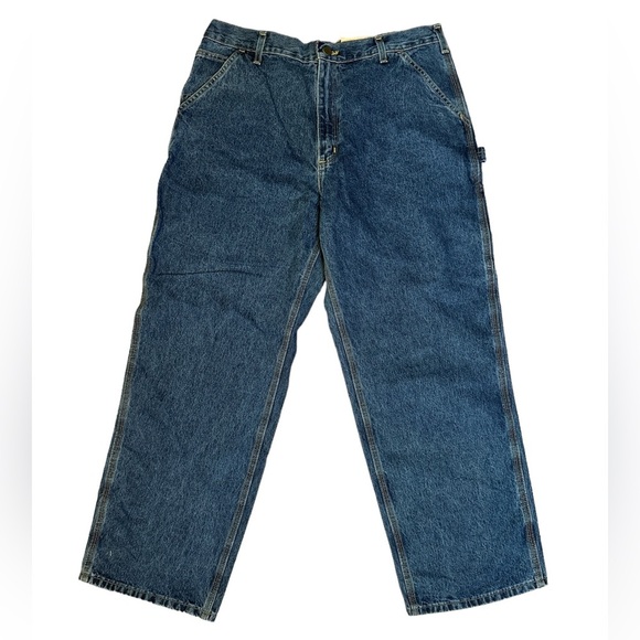 Carhartt Loose Fit Original Fit Carpenter‎ Work Dungerees Denim Jeans Size 38X30 - Picture 1 of 6
